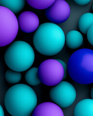 Poster - Colorful spheres in graphic design with 3D elements and a modern aesthetic