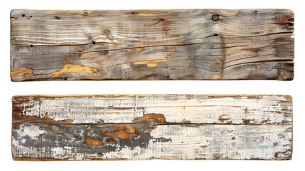 Wall Mural - A set of four weathered wooden signs, isolated on white background