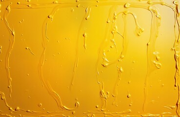 Aufkleber - Abstract oil painting texture in vibrant yellow. Intriguing streaks, drips of paint create dynamic pattern on canvas. Bold colors, unique texture make perfect for background designs modern art