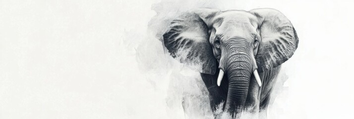 Aufkleber - Majestic elephant walking through a serene landscape during a tranquil time. Generative AI