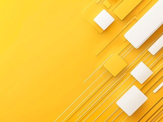 Poster - A vibrant yellow background featuring geometric shapes and lines. Ideal for modern designs, branding, or creative projects, adding a fresh and dynamic touch to any visual medium.
