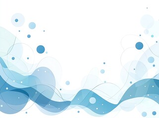 Poster - A soothing abstract design featuring flowing waves and bubbles in shades of blue, perfect for backgrounds, websites, or art projects. Evokes tranquility and creativity.