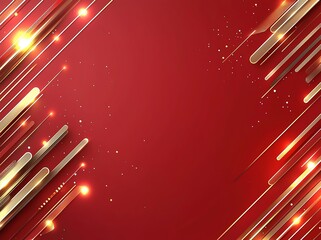 Poster - A vibrant abstract background featuring dynamic lines and bright sparkles on a rich red backdrop. Perfect for creating engaging visuals in various design projects.