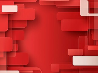 Poster - A vibrant red background featuring geometric shapes in varying opacity and sizes. Ideal for modern designs, advertisements, or digital artwork, adding energy and depth.