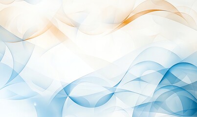 Poster - An abstract background featuring flowing waves of soft blue and orange hues, creating a calming and modern visual. Perfect for design projects, banners, and creative needs.