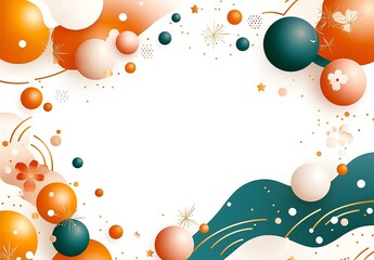 Poster - A vibrant abstract design featuring colorful spheres and flowing shapes, perfect for backgrounds, invitations, or creative projects. Elevate your visuals with this dynamic artwork.