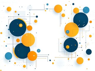 Poster - A modern, abstract design featuring colorful circles and lines. This vibrant, geometric pattern is perfect for backgrounds, digital art, or technology-themed projects.