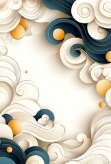 Poster - Creative abstract design featuring swirling clouds and circular shapes in a harmonious blend of colors, perfect for backgrounds, art projects, or inspirational visuals.
