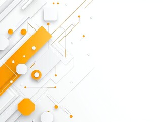 Poster - A vibrant, abstract design featuring geometric shapes and lines in white and orange. Ideal for modern backgrounds, tech projects, and creative presentations.
