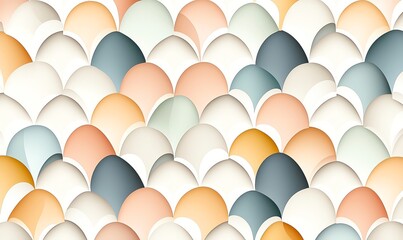 Poster - A vibrant pattern featuring overlapping shapes in earthy tones. This abstract design creates a sense of depth and harmony, perfect for backgrounds, textiles, or decorative art.