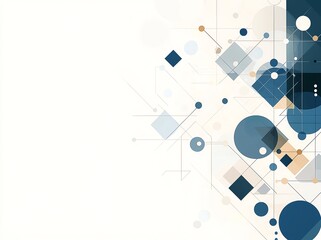 Poster - An abstract graphic design featuring various geometric shapes and cool color tones. Perfect for backgrounds, creative projects, and modern artwork.