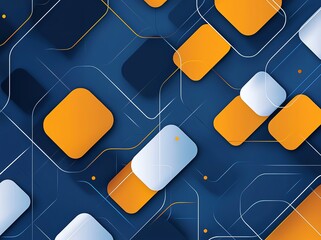 Poster - A vibrant abstract composition showcasing geometric shapes in contrasting colors