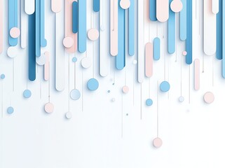 Poster - An abstract design featuring vertical lines and circular shapes in soft blue and pink tones, creating a modern and visually appealing backdrop for various creative projects.