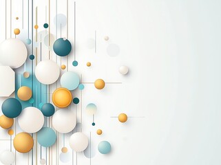 Poster - An abstract design featuring colorful spheres and lines on a light background, perfect for digital projects and modern artwork.