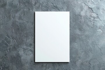 Poster - A blank canvas on a textured gray background, perfect for showcasing designs or artwork. Ideal for use in presentations, marketing materials, or creative projects.