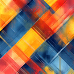 Poster - Colorful abstract background with intersecting lines and brushstrokes creating dynamic composition