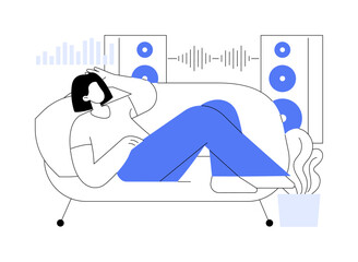 Wall Mural - audiophile room isolated cartoon vector illustrations.