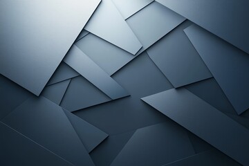 Poster - A modern abstract background featuring layered geometric shapes in varying shades of blue. Ideal for technology, design, or corporate themes, conveying depth and sophistication.