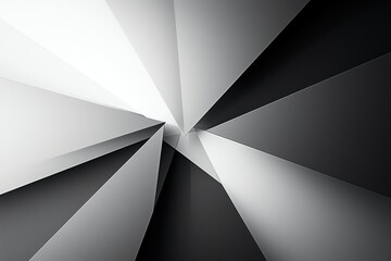 Poster - Abstract geometric design featuring sharp angles and contrasting shades of black and white. Perfect for backgrounds, wallpapers, or artistic projects needing a modern touch.