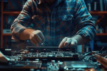 Poster - Computer repair technician providing hardware support and maintenance services.