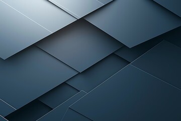 Poster - An abstract composition of layered, dark blue surfaces with subtle gradients. This image creates a sense of depth and modernity, ideal for backgrounds or design projects.
