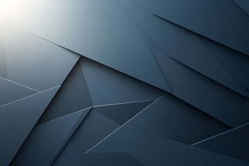 Poster - A modern abstract background featuring intricate layers of blue and gray shapes. This design offers a sleek and professional look perfect for various digital projects.