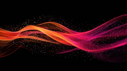 Poster - Vibrant energy lines and dots illustrating dynamic communication and seamless data exchange in a modern digital landscape. Generative AI
