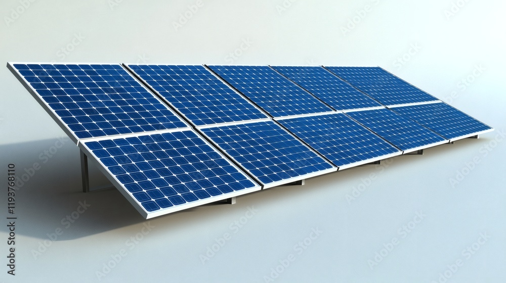 Solar Panel Array: A clean energy solution, rows of solar panels bask ...
