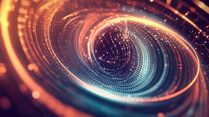 Abstract swirling network of light and energy