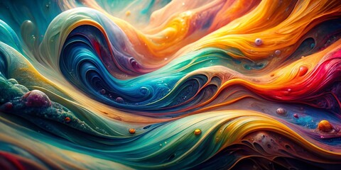 Wall Mural - Vibrant Rainbow Marble Dreamscape: Abstract Fluid Art Background for Web Design