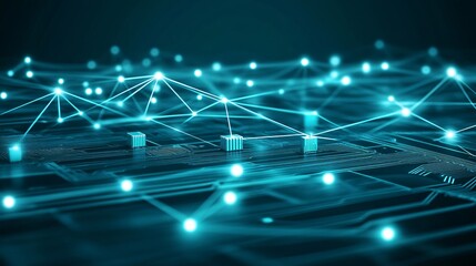Abstract Futuristic Circuit Board Network Technology