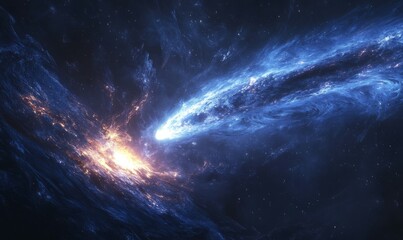 Wall Mural - a mesmerizing image of a comet entering earth's orbit