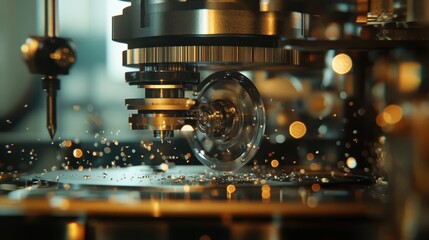 Aufkleber - a close look at a product being tested for quality assurance with tools and measurement devices in f
