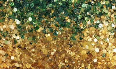 Wall Mural - Sparkling Glitter Texture in Gold Green and Bronze Tones