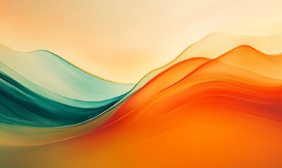 Wall Mural - Warm sunset sky with vibrant orange hues and a soft yellow undertone, emotion, abstract background