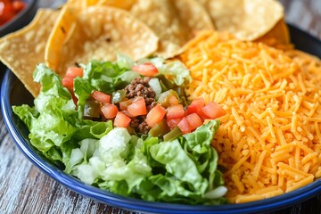 Wall Mural - Hearty Mexican Taco Salad with Cheese