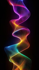 Fototapete - Neon light spectrum. Bright lines and swirls in rainbow colors. Abstract energy waves flowing seamlessly. Vertical banner web cover, print ad, presentation, brochure template