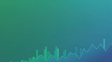 Poster - vibrant abstract background featuring dynamic line graph with varying heights, symbolizing growth and progress in data analysis. Ideal for financial or business themes