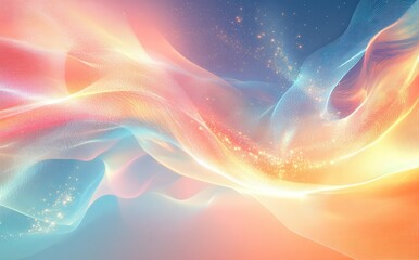 Poster - Abstract swirl of soft pastel colors blending in a dreamy composition with luminous effects and gentle movement conveying a sense of tranquility and wonder