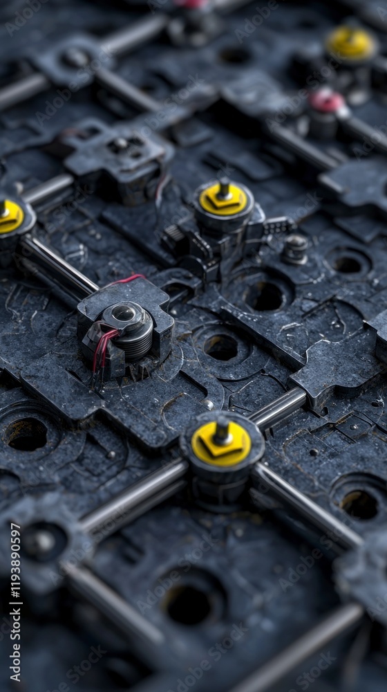 Abstract Metal Mecha Robot Gears Tech Background