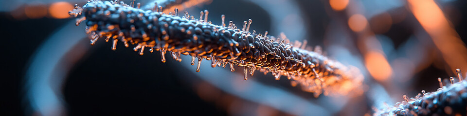Poster - Microscopic Image of Cylindrical Structure with Numerous Protrusions