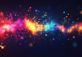 Fototapete - Vibrant Abstract Digital Background with Colorful Bokeh and Glowing Dots in a Gradient Spectrum of Light Creating a Dynamic Visual Experience for Creative Projects