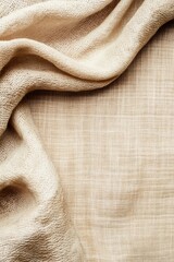 Poster - Natural Burlap Fabric Texture Closeup in Soft Earthy Tones : Generative AI