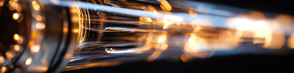 Poster - Illuminated Glass Object with Light Streaks