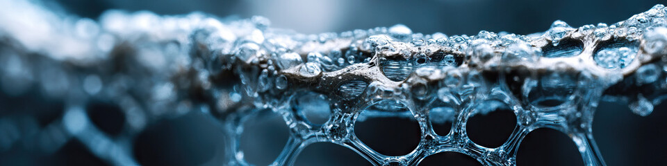 Poster - Microscopic View of  Submerged Object with Bubble Network