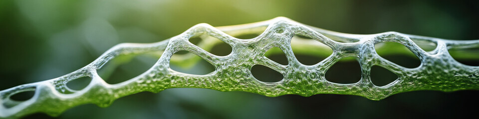 Poster - Close-up of Porous, Translucent Green Structure