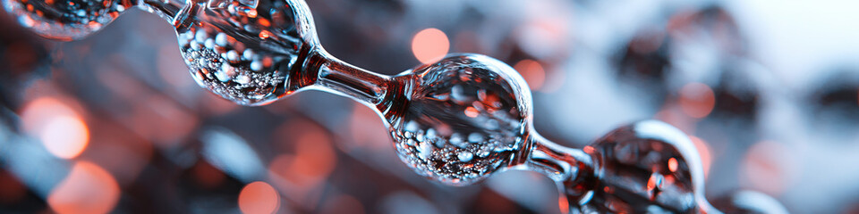 Poster - Microscopic Spheres Connected by Glass Rods with Bokeh Background