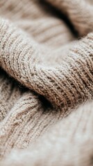 Fototapete - Cozy Close-up of Beige Woven Textile Creating Warm Textured Background for Comfort and Style : Generative AI