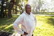 © Marko Geber - Portrait of a senior man jogging in the park on sunny day