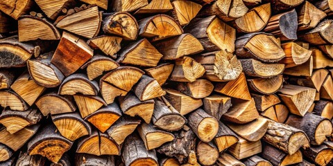Poster - A Stack of Rustic, Dried Wood Logs Ready for a Cozy Fire